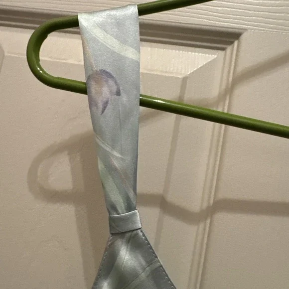 Vintage Etienne Slip Dress SZ Small light blue floral - Picture 3 of 6